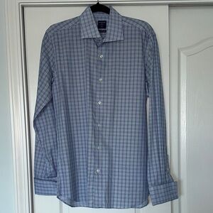 Modena Classic Blue Checkered Dress Shirt